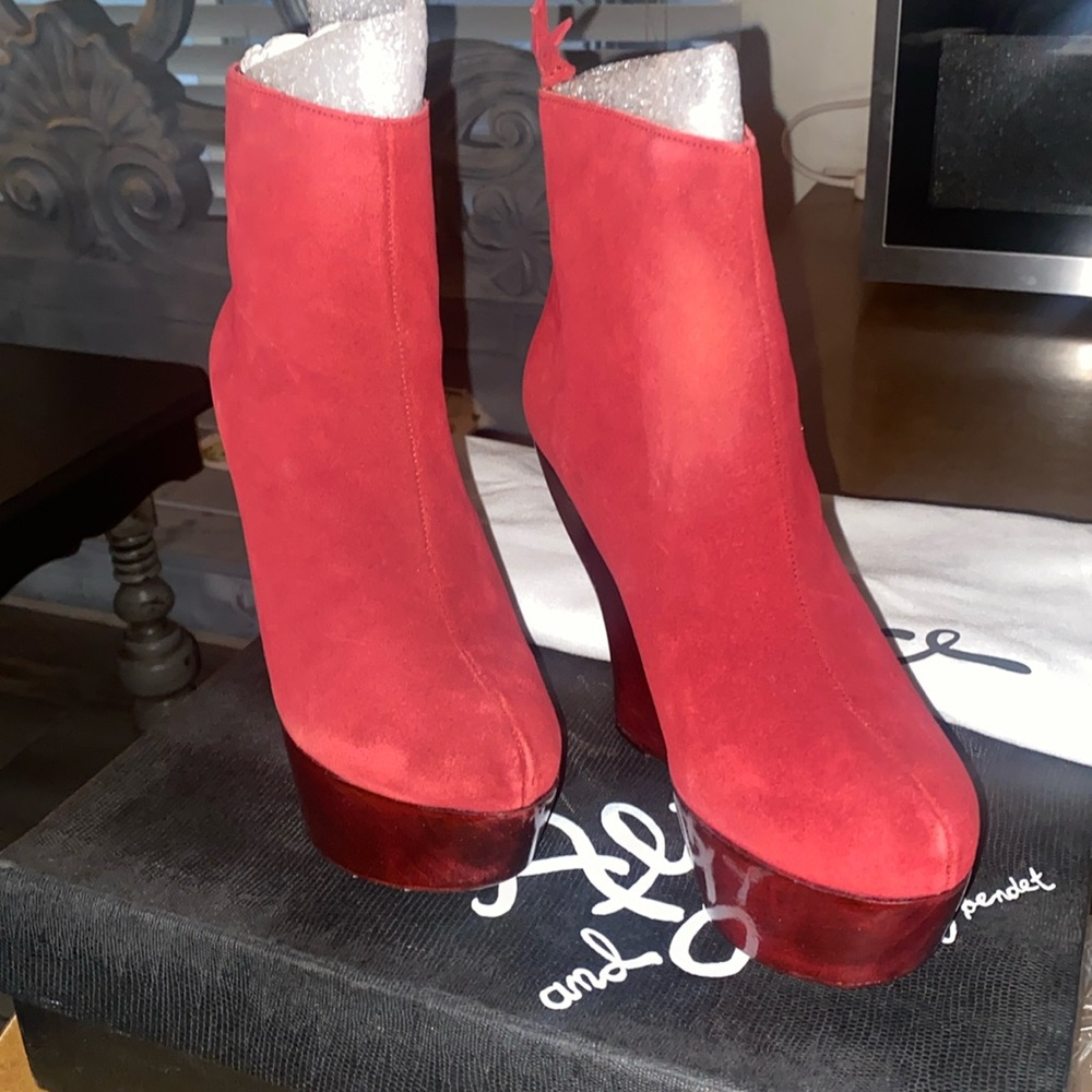New inbox, Alice and Olivia Java suede bootie